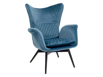 TUDOR VELVET - Wing fabric armchair with armrests by KARE Design - view 2